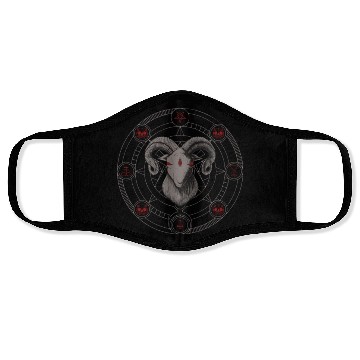 Discover Satanic evil GOAT Design Face Masks