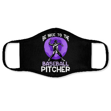 Discover Be Nice To The Baseball Pitcher Hobby Player Face Masks