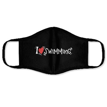 Discover I Love Swimming Swimmer Swim Face Masks