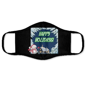 Discover HAPPY HOLIDAYS Green122 Face Masks