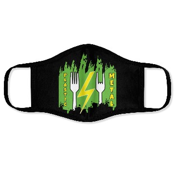 Discover Rock Sign Funny Fork Metal Kid Music Lover Rocker Face Masks