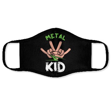 Discover Rocker Sign Rock Hand Metal Kid Metal Lover Face Masks