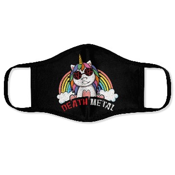 Discover Satan Rainbow Unicorn Love Metal Music Heavy Rock Face Masks