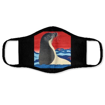 Discover Ukiyo-e Seal, Japanese Print Face Masks