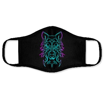 Discover wolf tribal Face Masks