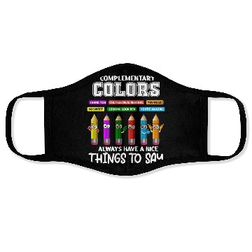 Discover Complementary Colors Pun Artist Art Teacher Face Masks