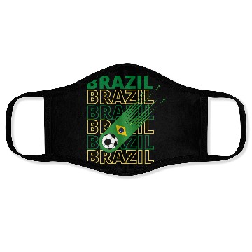 Discover Retro World Brazil Soccer Face Masks