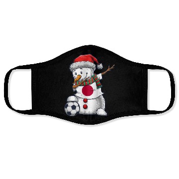 Discover Soccer Boy Dabbing Snowman Christmas Jersey Japan Face Masks