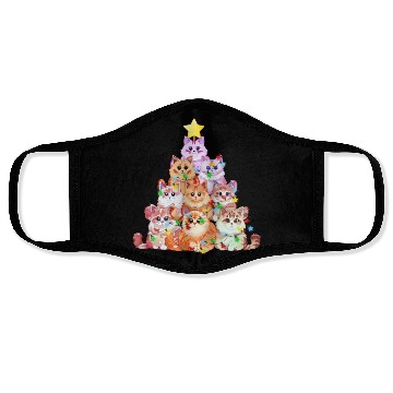 Discover Cats tangled in Christmas Lights - Cat Christmas Face Masks