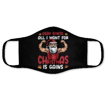 Discover Dear Santa Christmas Gym Training Holiday Workout Face Masks