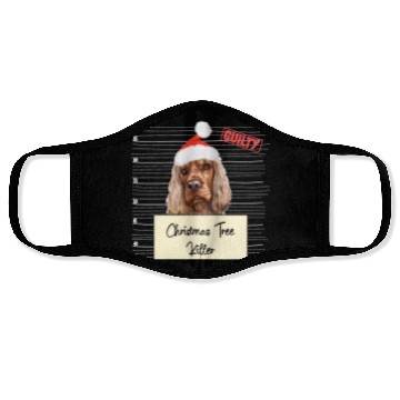 Discover English cocker Spaniel christmas funny prison Face Masks