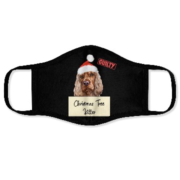 Discover English cocker Spaniel christmas funny prison Face Masks