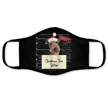 Discover Airedale Terrier christmas funny prison Face Masks
