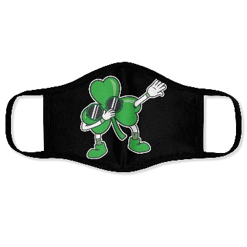 Discover Dabbing Shamrock St Patrick's Day Lucky Clover Face Masks
