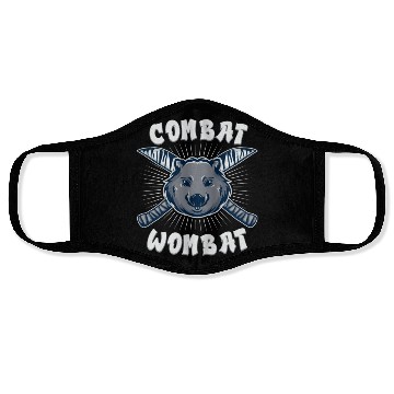 Discover Combat Wombat For A Wombats Lover Face Masks