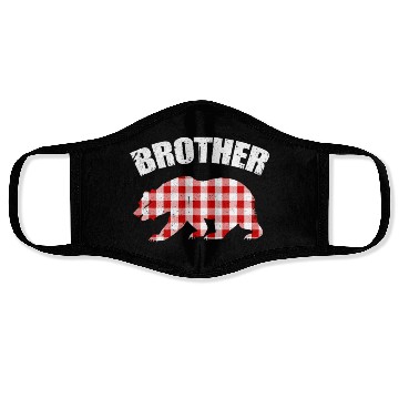 Discover Brother Birthday Plaid Bear Face Masks