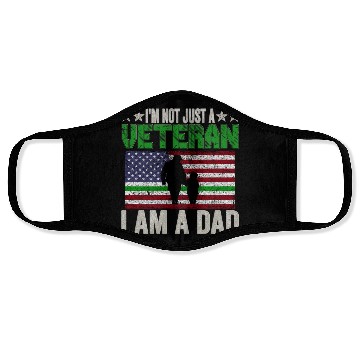 Discover I'm Not Just a Veteran I am a Dad Face Masks
