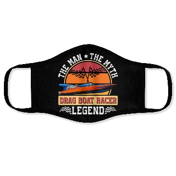 Discover Drag Boat Racing Racer Speed Boat Driver Legend Face Masks
