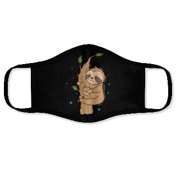Discover Sloth with Cup of Tea or Coffee lazy Face Masks