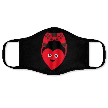 Discover gamer heart valentines day Face Masks