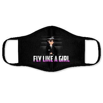 Discover Fly Like A Girl Airline Pilot Aviation Face Masks