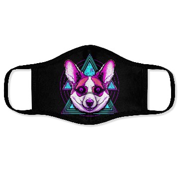 Discover Geometric Corgi Face Masks
