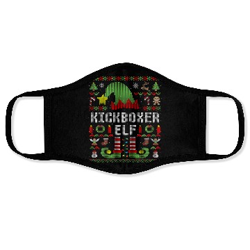 Discover Funny Kickboxer Elf Ugly Christmas Boxing Face Masks