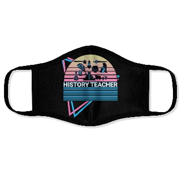 Discover History Teacher Retro Face Masks