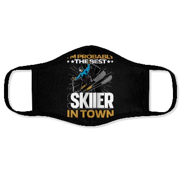 Discover Skiing Skier Funny Face Masks