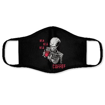Discover Skeleton Drinking Coffee Medical Student Face Masks