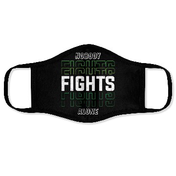 Discover Nobody Fights Alone Green Mental Health Face Masks