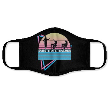 Discover Substitute Teacher Retro Face Masks