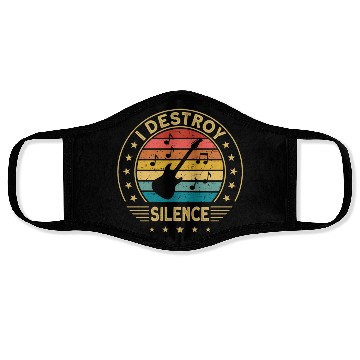 Discover Electric Guitar I Destroy Silence loud music Face Masks