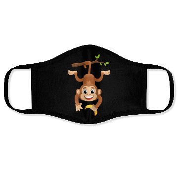Discover Monkey Holding Banana On Tree Primate Gorilla ape Face Masks