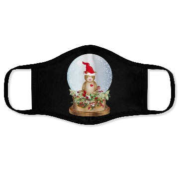 Discover beautiful nostalgic snow globe with teddy bear Face Masks