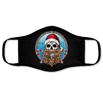 Discover skull santa hat candy cane crew Face Masks