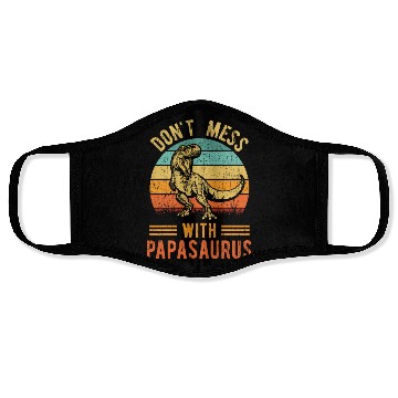 Discover Papa Dad Father Dinosaur Funny Design - Papasaurus Face Masks