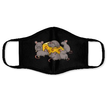 Discover Cute Rats Cheese Lover Funny Rat Face Masks