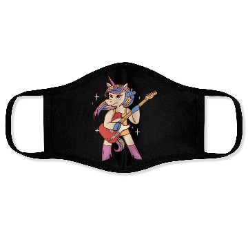 Discover Unicorn Guitarist Guitar Player Face Masks