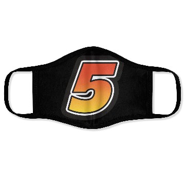 Discover Number Five 5 Gradient Yellow Orange 3 Stroke Face Masks