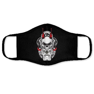 Discover dog skull demon Face Masks