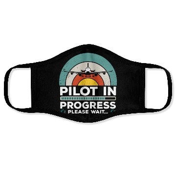 Discover Funny Copilot Flight Pilot In Progress Face Masks