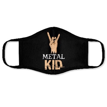 Discover Rock Hand Music Lover Guitarist Rocker Metal Kid Face Masks