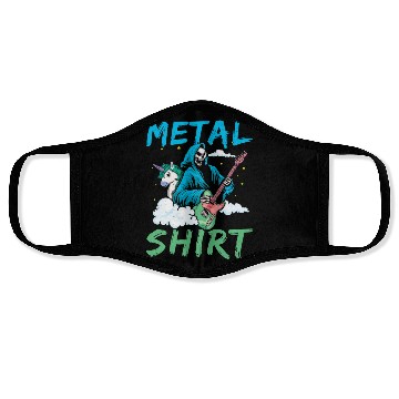 Discover Grim Bone Unicorn Guitar Metal Music Heavy Face Masks