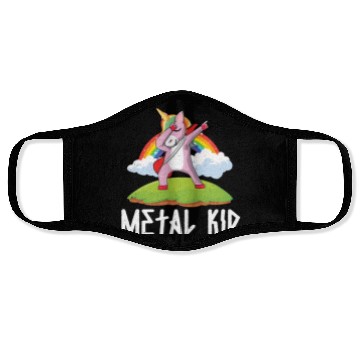 Discover Guitar Metal Kid Music Heavy Rock Dab Unicorn Face Masks