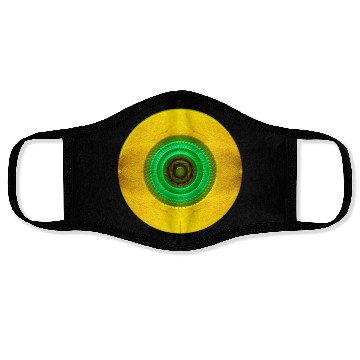 Discover Golden-Green Geometric Circular Pattern Face Masks