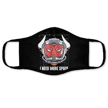 Discover Bull Astronaut I Need More Space Face Masks