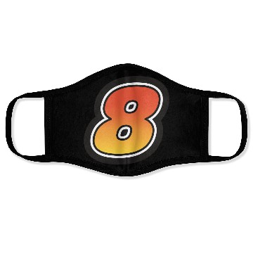 Discover Number Eight 8 Gradient Yellow Orange 3 Stroke Face Masks