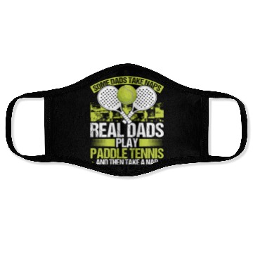 Discover Paddle Tennis Player Match Dad Papa Fathers Day Face Masks