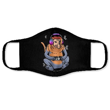 Discover Proboscis Monkey Video Game Gaming Gamer Face Masks